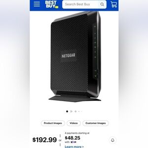 Netgear Nighthawk AC1900 Wifi Cable Modem & Router In One (C7000) great cond